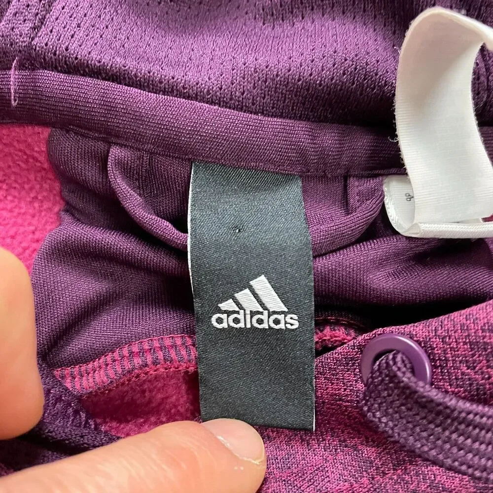 Adidas Clima Warm Hoodie Sweatshirt Womens Small Maroon Thumbholes Drawstring